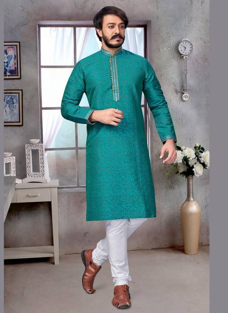 Sea Green Colour Outluk Vol 23 Stylish Latest Fancy Designer Party And Function Wear Traditional Jacquard Silk Printed Kurta Churidar Pajama Redymade Collection 23002